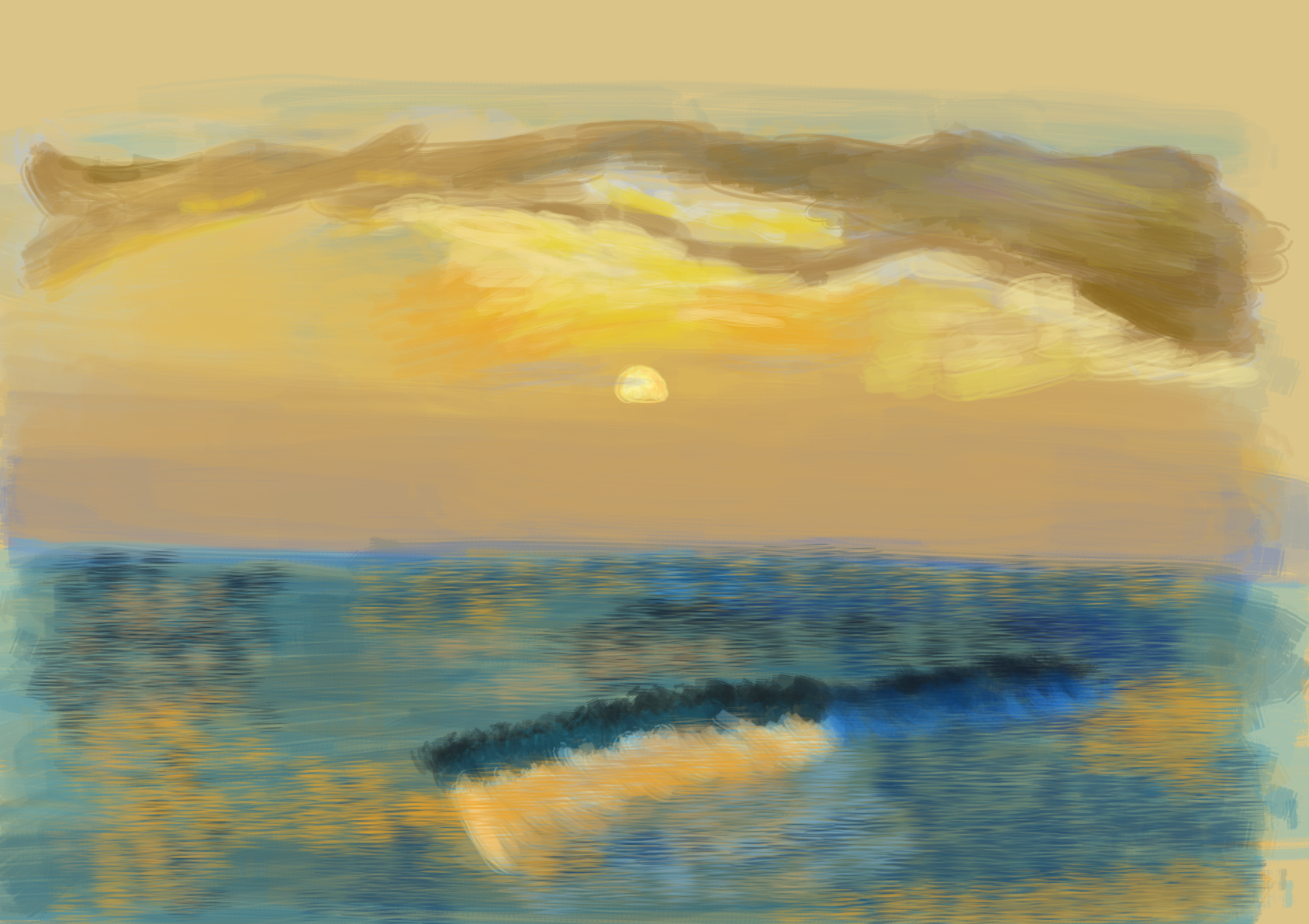 夕陽與海